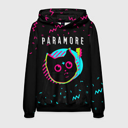Толстовка-худи мужская Paramore - rock star cat, цвет: 3D-черный