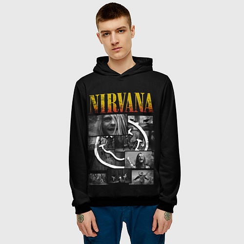 Мужская толстовка Nirvana forever / 3D-Черный – фото 3