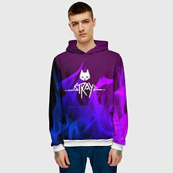 Толстовка-худи мужская Stray неоновый огонь, цвет: 3D-белый — фото 2