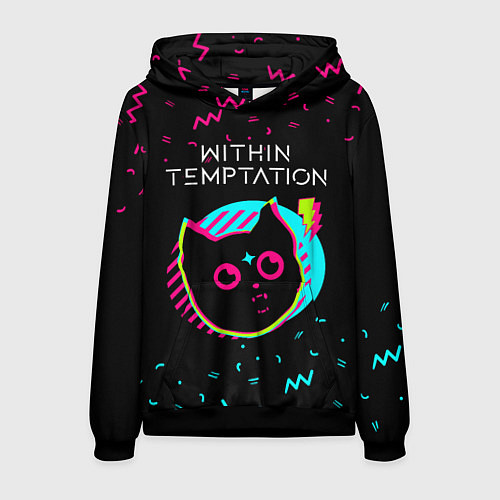 Мужская толстовка Within Temptation - rock star cat / 3D-Черный – фото 1
