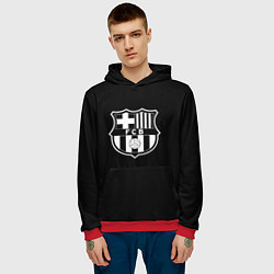 Толстовка-худи мужская Barcelona fc club белое лого, цвет: 3D-красный — фото 2
