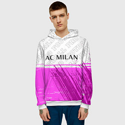 Толстовка-худи мужская AC Milan pro football посередине, цвет: 3D-белый — фото 2