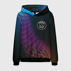 Толстовка-худи мужская PSG футбольная сетка, цвет: 3D-черный