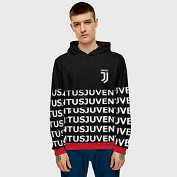 Толстовка-худи мужская Juventus pattern fc club steel, цвет: 3D-красный — фото 2