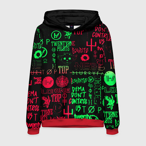 Мужская толстовка Twenty one pilots pattern rock steel / 3D-Красный – фото 1