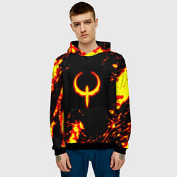Толстовка-худи мужская Quake fire logo, цвет: 3D-черный — фото 2