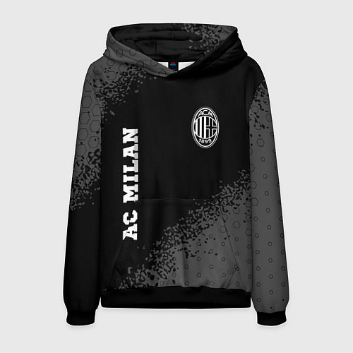 Мужская толстовка AC Milan sport на темном фоне вертикально / 3D-Черный – фото 1