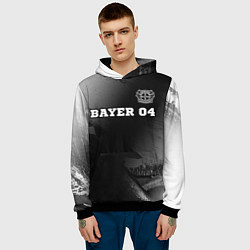 Толстовка-худи мужская Bayer 04 sport на темном фоне посередине, цвет: 3D-черный — фото 2