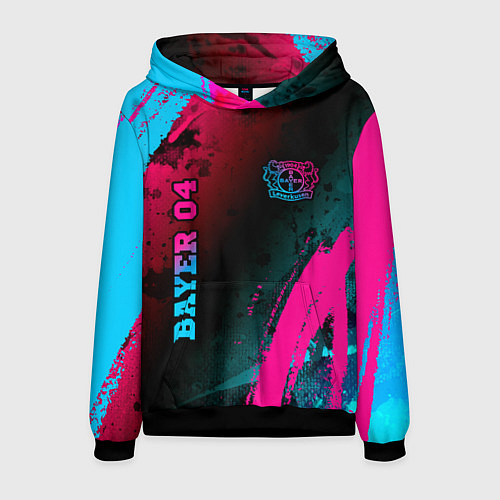 Мужская толстовка Bayer 04 - neon gradient вертикально / 3D-Черный – фото 1