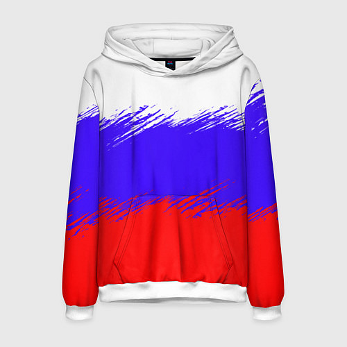 Мужская толстовка Триколор штрихи / 3D-Белый – фото 1
