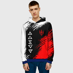Толстовка-худи мужская Дикая охота и знаки, цвет: 3D-синий — фото 2