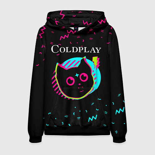 Мужская толстовка Coldplay - rock star cat / 3D-Черный – фото 1