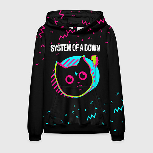 Мужская толстовка System of a Down - rock star cat / 3D-Черный – фото 1
