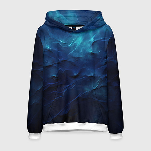 Мужская толстовка Абстрактные волны глубины / 3D-Белый – фото 1