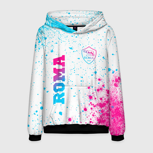 Мужская толстовка Roma neon gradient style вертикально / 3D-Черный – фото 1