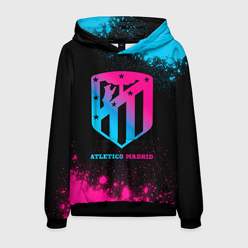 Мужская толстовка Atletico Madrid - neon gradient / 3D-Черный – фото 1