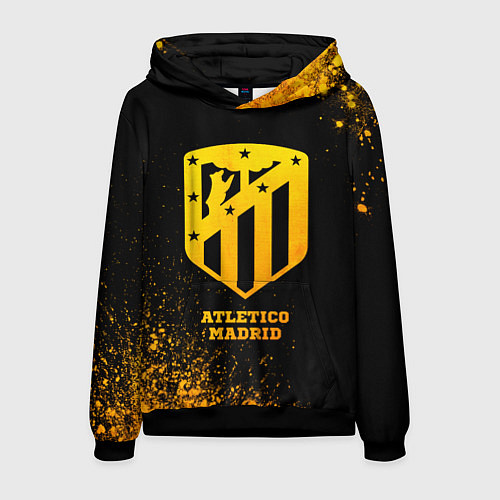 Мужская толстовка Atletico Madrid - gold gradient / 3D-Черный – фото 1