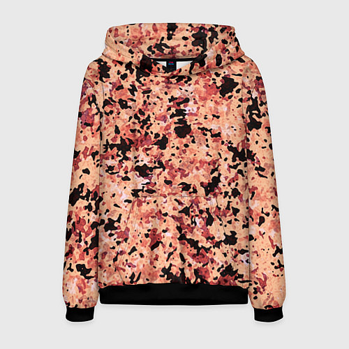 Мужская толстовка Абстракция персиковый пятнистый / 3D-Черный – фото 1