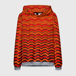Толстовка-худи мужская Красные линии и чёрные полосы, цвет: 3D-меланж