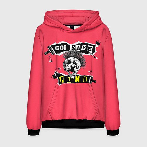 Мужская толстовка God save pank / 3D-Черный – фото 1