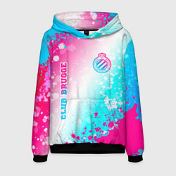 Толстовка-худи мужская Club Brugge neon gradient style вертикально, цвет: 3D-черный