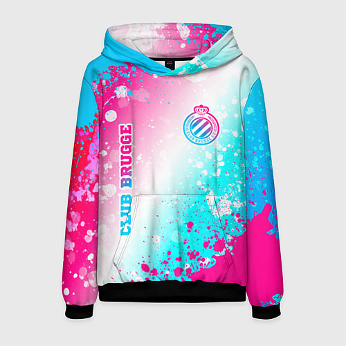 Мужская толстовка Club Brugge neon gradient style вертикально / 3D-Черный – фото 1