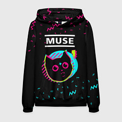 Толстовка-худи мужская Muse - rock star cat, цвет: 3D-черный