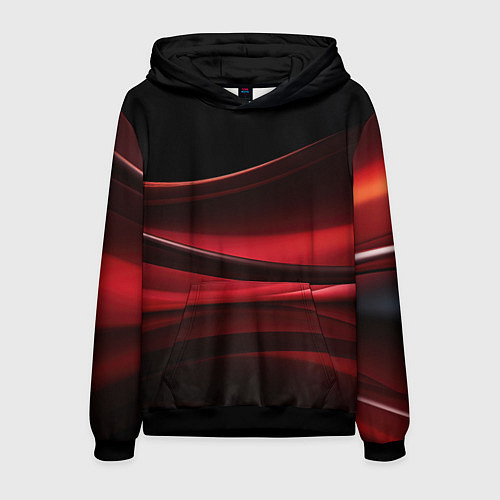 Мужская толстовка Темная красная абстракция на черном фоне / 3D-Черный – фото 1
