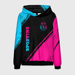 Мужская толстовка Sporting - neon gradient вертикально