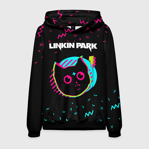 Мужская толстовка Linkin Park - rock star cat / 3D-Черный – фото 1