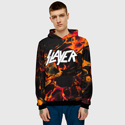 Толстовка-худи мужская Slayer red lava, цвет: 3D-черный — фото 2