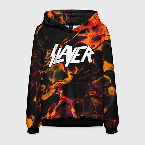 Мужская толстовка Slayer red lava / 3D-Черный – фото 1