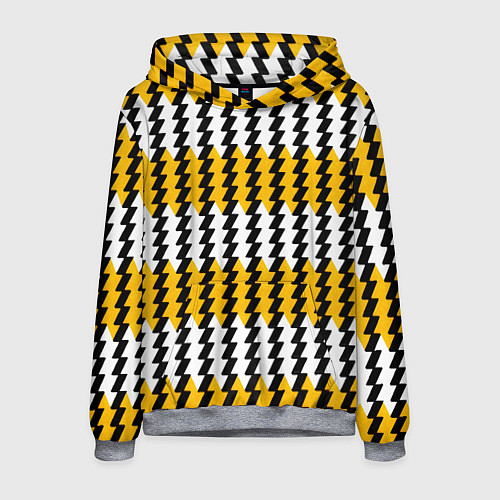 Мужская толстовка Вертикальные жёлто-белые полосы / 3D-Меланж – фото 1