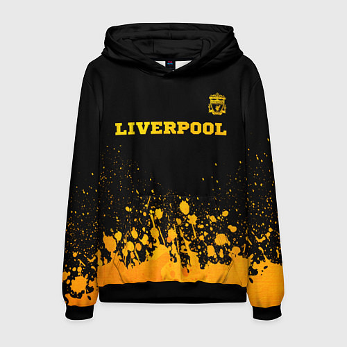 Мужская толстовка Liverpool - gold gradient посередине / 3D-Черный – фото 1