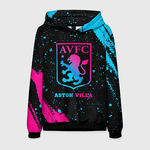 Мужская толстовка Aston Villa - neon gradient / 3D-Черный – фото 1