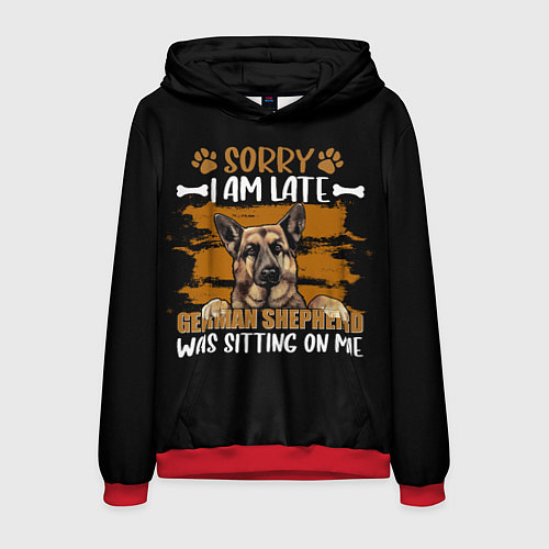 Мужская толстовка Немецкая овчарка - german shepherd / 3D-Красный – фото 1