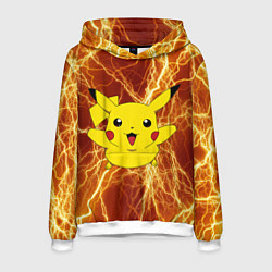 Толстовка-худи мужская Pikachu yellow lightning, цвет: 3D-белый