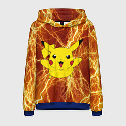 Толстовка-худи мужская Pikachu yellow lightning, цвет: 3D-синий