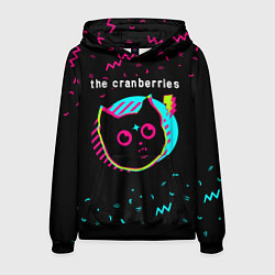 Толстовка-худи мужская The Cranberries - rock star cat, цвет: 3D-черный