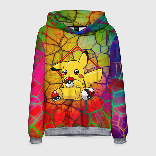 Мужская толстовка Pikachu pokeballs / 3D-Меланж – фото 1