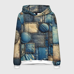 Мужская толстовка Denim patchwork - ai art