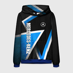 Толстовка-худи мужская Mercedes - blue metal, цвет: 3D-синий