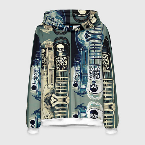 Мужская толстовка Психоделика с черепами / 3D-Белый – фото 1
