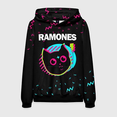 Мужская толстовка Ramones - rock star cat / 3D-Черный – фото 1