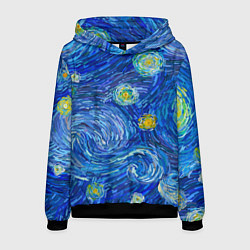 Толстовка-худи мужская Мазки ван гога, цвет: 3D-черный