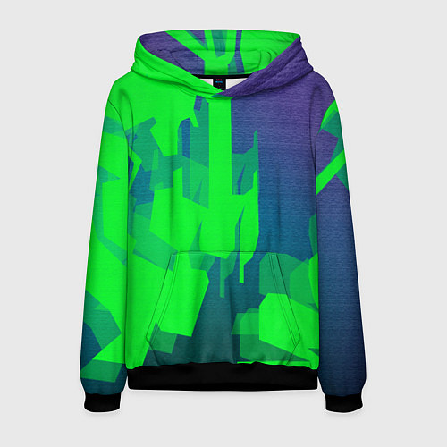Мужская толстовка Зеленый фиолет / 3D-Черный – фото 1