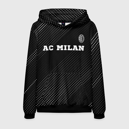 Мужская толстовка AC Milan sport на темном фоне посередине / 3D-Черный – фото 1