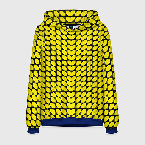 Мужская толстовка Жёлтые лепестки шестиугольники / 3D-Синий – фото 1