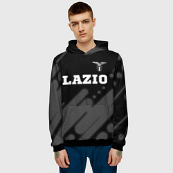 Толстовка-худи мужская Lazio sport на темном фоне посередине, цвет: 3D-черный — фото 2