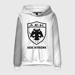 Толстовка-худи мужская AEK Athens sport на светлом фоне, цвет: 3D-белый